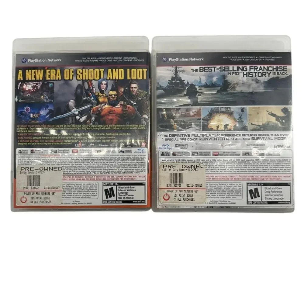 PS3 Game Lot Borderlands 2 Call of Duty Modern Warfare 3 MW3 Complete w Manuals